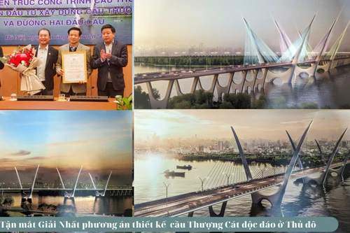 Tận mắt xem giải Nhất phương án thiết kế cầu Thượng Cát độc đáo ở Hà Nội