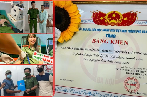 CLB phản ứng nhanh hiến máu tình nguyện Công an Thủ đô là mô hình tiêu biểu của Thanh niên Hà Nội 2023