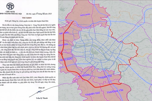 Chủ tịch Hà Nội gửi thư khen 6 huyện đẩy nhanh giải phóng mặt bằng cho dự án đường Vành đai 4 - Vùng Thủ đô