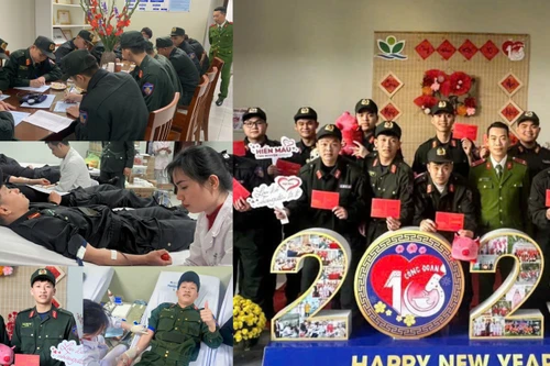 Cảnh sát cơ động đặc nhiệm Hà Nội "chi viện" máu khẩn cho Bệnh viện Nhi Trung ương