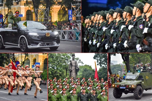 Mãn nhãn màn tổng duyệt diễu binh, diễu hành của CATP Hà Nội cho Ngày hội vì Thủ đô bình yên bên hồ Gươm