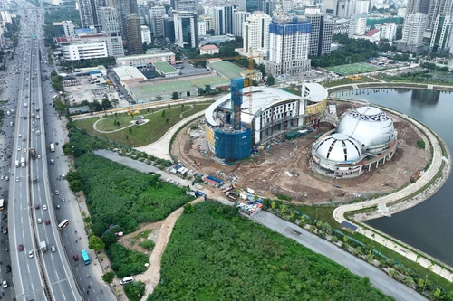 Nhìn từ flycam dự án Cung Thiếu nhi nghìn tỷ độc đáo của Hà Nội đang lộ diện