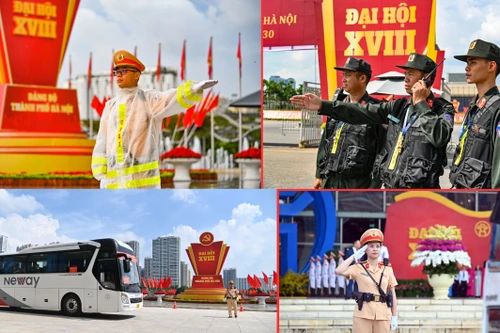 Hình ảnh Công an Thủ đô đảm bảo an ninh, an toàn Đại hội Đảng bộ thành phố Hà Nội lần thứ XVIII