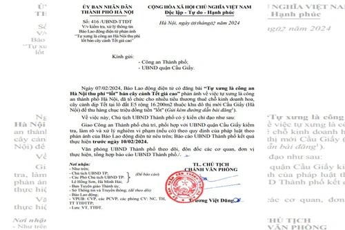 Hà Nội: Làm rõ thông tin "giả danh công an thu phí lốt bán cây cảnh Tết giá cao”