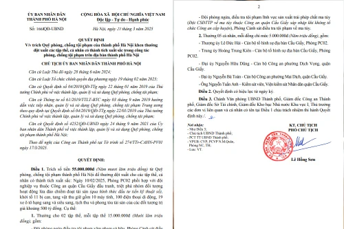 Hà Nội thưởng nóng lực lượng Công an khám phá vụ lừa đảo chiếm đoạt tài sản bằng đầu tư tiền kỹ thuật số