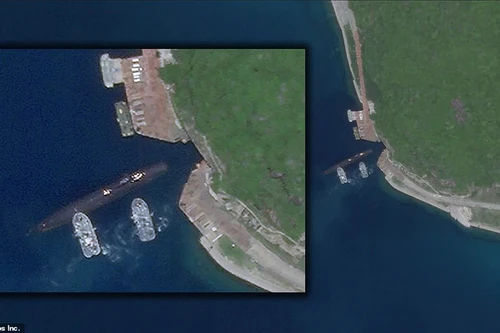 [Ảnh] Tàu ngầm Trung Quốc lầm lũi đi vào hang ngầm bí mật ở đảo Hải Nam