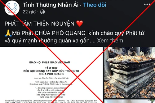 Chùa Phổ Quang vừa cháy đã xuất hiện fanpage giả mạo quyên góp ủng hộ