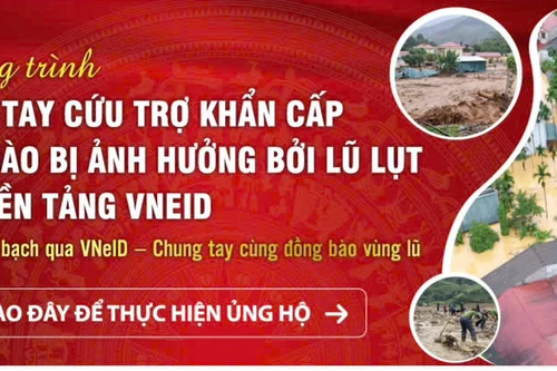 Ủng hộ người dân ảnh hưởng bão Yagi qua ứng dụng VNeID