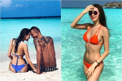 [ẢNH] Cô vợ xinh lung linh của tuyển thủ Nga "đốt nóng" trận khai mạc World Cup 2018