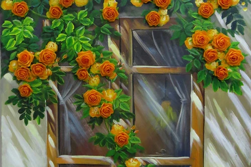 Nữ nhà báo làm tranh hoa đất