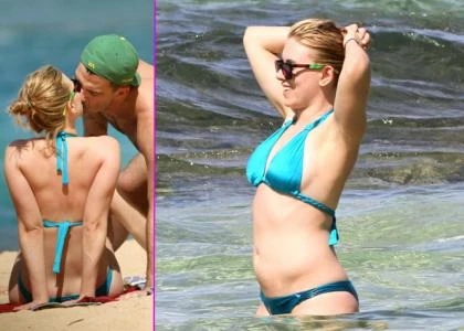 Scarlett Johansson khoe 3 vòng bốc lửa bên bạn trai 