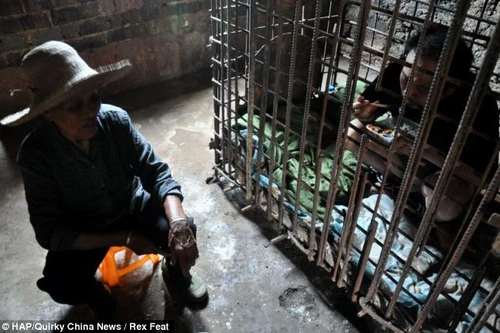 Đau lòng mẹ nhốt con trong cũi sắt suốt 11 năm