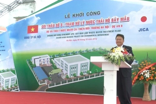 Khởi công xây dựng dự án thoát nước Hồ Bảy mẫu