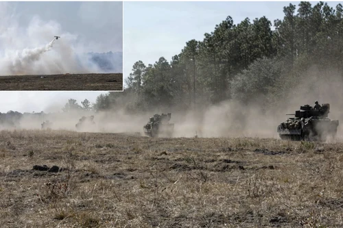 Lục quân Mỹ thử nghiệm drone tạo màn khói bảo vệ xe chiến đấu bộ binh M2A4 Bradley
