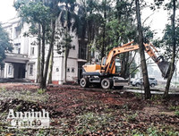 [ẢNH] Cận cảnh khu bệnh viện đang được cải tạo thành nơi điều trị bệnh nhân Covid -19 ở Hà Nội