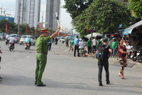 [Ảnh] Lực lượng Công an tăng cường tại khu vực bến xe phục vụ nghỉ 2-9