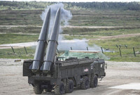 [ẢNH] Tên lửa đạn đạo Iskander-M tăng tầm của Nga phóng thử thất bại, rơi trên đất Kazakhstan