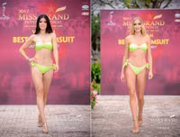 Huyền My mặc bikini, đọ sắc vóc nóng bỏng với thí sinh Miss Grand