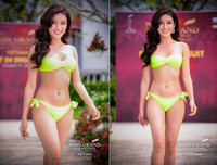 Huyền My mặc bikini, đọ sắc vóc nóng bỏng với thí sinh Miss Grand