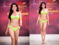 Huyền My mặc bikini, đọ sắc vóc nóng bỏng với thí sinh Miss Grand