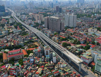 Cận cảnh đường vành đai 2 trên cao tại Hà Nội