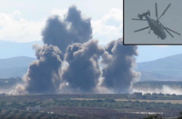 [ẢNH] Trực thăng vũ trang Syria bất ngờ tấn công dữ dội phiến quân tại Lattakia