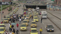 Hàng ngàn tài xế taxi truyền thống đình công tại tại thủ đô Bogota, Colombia