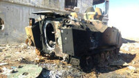 [ẢNH] Trúng tên lửa Syria, đoàn xe bọc thép Thổ Nhĩ Kỳ nát vụn khi chưa kịp tham chiến