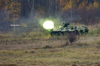 [ẢNH] Xe bọc thép BTR-82A Nga tới biên giới Syria - Thổ Nhĩ Kỳ để hủy diệt phiến quân