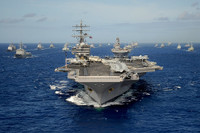 [ẢNH Hàng không mẫu hạm, tuần dương và khu trục Mỹ trên Biển Đông