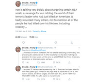 [ẢNH] 52 mục tiêu quan trọng Iran sẽ bị phá hủy nếu báo thù cho tướng bị Mỹ sát hại