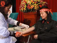 Gần 1000 cán bộ chiến sĩ Công an TP Hà Nội hiến máu tình nguyện