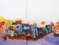 Tái hiện làng hoa Ngọc Hà qua tranh bích họa