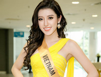 Huyền My diện đầm xẻ đùi quyến rũ, nổi bật giữa dàn thí sinh Miss Grand