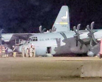 [ẢNH] ‘Lực sĩ’ C-130J Super Hercules ‘ngã sấp mặt’ ngay khi chuẩn bị cất cánh