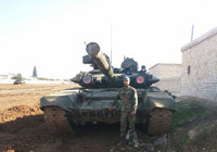 [ẢNH] Chưa kịp thị uy Thổ Nhĩ Kỳ, siêu tăng T-90A Syria đã bị phiến quân tóm sống