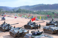 [ẢNH] Xe tăng T-55 nâng cấp cực mạnh của Campuchia tham gia tập trận cùng Trung Quốc