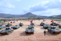 [ẢNH] Xe tăng T-55 nâng cấp cực mạnh của Campuchia tham gia tập trận cùng Trung Quốc