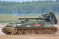 [ẢNH] Pháo binh Nga bất ngờ khai hỏa dữ dội loại cối có thể bắn đạn hạt nhân