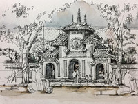 Hà Nội dịu dàng, thương nhớ trong tác phẩm ký họa