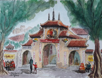 Hà Nội dịu dàng, thương nhớ trong tác phẩm ký họa