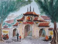 Hà Nội dịu dàng, thương nhớ trong tác phẩm ký họa