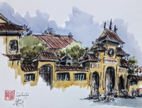 Hà Nội dịu dàng, thương nhớ trong tác phẩm ký họa