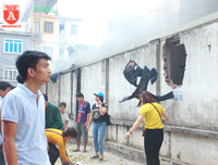 Cận cảnh hiện trường vụ cháy chợ Quang, xã Thanh Liệt, huyện Thanh Trì