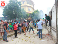 Cận cảnh hiện trường vụ cháy chợ Quang, xã Thanh Liệt, huyện Thanh Trì