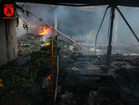 Cận cảnh hiện trường vụ cháy chợ Quang, xã Thanh Liệt, huyện Thanh Trì