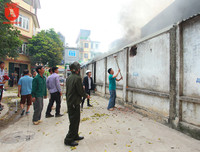 Cận cảnh hiện trường vụ cháy chợ Quang, xã Thanh Liệt, huyện Thanh Trì