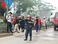 Cận cảnh hiện trường vụ cháy chợ Quang, xã Thanh Liệt, huyện Thanh Trì