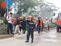 Cận cảnh hiện trường vụ cháy chợ Quang, xã Thanh Liệt, huyện Thanh Trì