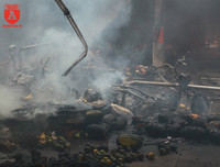 Cận cảnh hiện trường vụ cháy chợ Quang, xã Thanh Liệt, huyện Thanh Trì